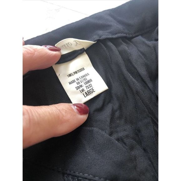 Studio Y Short Sleeve Blouse Black Chiffon Size L - Picture 5 of 9